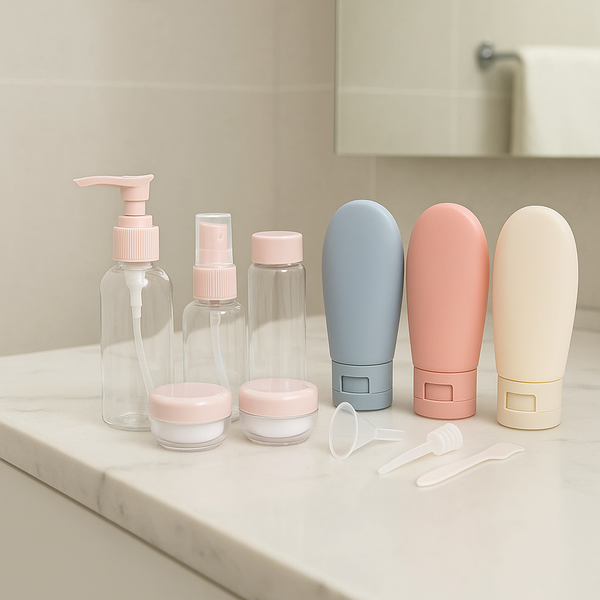 Kit 11 Frascos para Viagem  DareBelleza| Leve, Compacto e Reutilizável