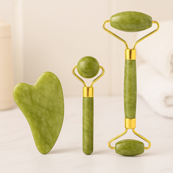 Kit Rolo de Jade Para Cuidados Faciais